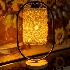 Handmade Creative Minimalist LED Warm White Night Lamp for Bedroom and Study DIY Loofah Table Lamp <b>Plug</b>-<b>In</b> 40000 Hours - Product Image 1