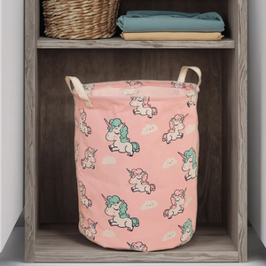 Grande <span class=keywords><strong>toile</strong></span> pour enfants panier à linge licorne design pliable boîte de rangement pour bébé panier pour pépinière garçons filles boîte à jouets maison - Product Image 2