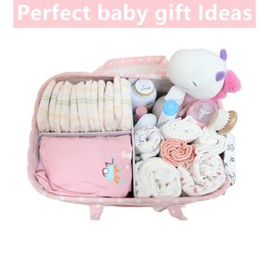Organisateur de couches pour bébé fille - Bac de rangement pour chambre de bébé - Organisateur de voiture portable pour couches et lingettes pour bébé - Product Image 4