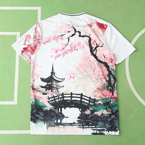 เสื้อฟุตบอลแนวคิดสถาปัตยกรรมซากุระญี่ปุ่น โพลีเอสเตอร์ 100% ลายพิมพ์อุกิโยะเอะ เสื้อยืดฝึกซ้อมฟุตบอล รุ่นพิเศษสำหรับแฟนๆ - Product Image 1