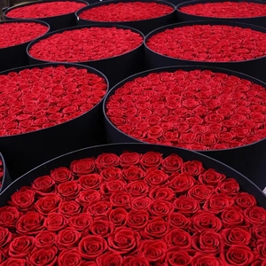 Scatola di 99 Rose Grandi, Forma Rotonda, Regalo di San Valentino, Fiori Conservati, Rose Eterne Reali di Lunga Durata - Product Image 3