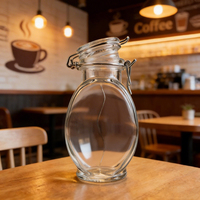 Conteneur alimentaire en verre en forme de conga, prix compétitif premium, couvercle à clip hermétique, sans BPA, écologique