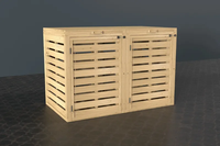 Poubelle en bois de jardin personnalisée, poubelle à ordures ménagères, abri de stockage, couverture de poubelle double en bois verrouillable, poubelle à roulettes