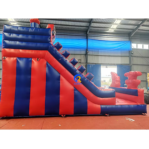 Công viên giải trí PVC thương mại trượt đôi trượt trượt bơm hơi với bên thổi cho thuê trượt lâu đài bouncy - Product Image 3