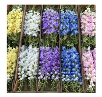 Fleurs artificielles en soie Delphinium faites à la main, roses vintage, 61 cm de long, pour décorations de mariage (vente en gros)