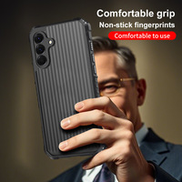Coques de téléphone compatibles A57/A37/A17/A07/A56/A36, motif rayures verticales animalières, finition mate, coussin d'air, protection anti-chute