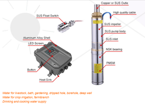 ปั๊มน้ำพลังงานแสงอาทิตย์คุณภาพสูง ESG 48V 200W 1HP สำหรับบ่อน้ำลึก ระบบวัสดุเหล็กอุตสาหกรรม - Product Image 4