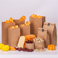 Sacs à emporter boîtes à gâteaux emballage biscuits bonbons pain Snacks cuisson aliments sacs en papier Kraft sacs cadeaux