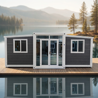 Casa Contenedor Prefabricada de 20 pies, 1 Dormitorio, Cocina, Baño, Expandible, Diseño Moderno, Resistente a Huracanes, Ecológica, para Uso como Almacén