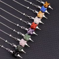 Meilleure Vente : Pendule en Cristal de Quartz Rose et Améthyste, Pierre Semi-Précieuse DIY pour Méditation, Artisanat, Décoration d'Intérieur et Cadeau