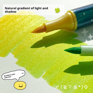 Marcadores Fluorescentes de Alta Capacidad en 6 Colores, Respetuosos con la Vista, con Brillo Suave para Estudiantes, Pinceles de Acuarela - Product Image 2