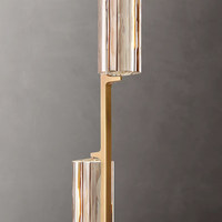 Lustre de 24 pouces de large, design italien, pour hall d'entrée, escalier, décoration minimaliste, en laiton et cristal, LED rond moderne, dimmable, garantie 5 ans