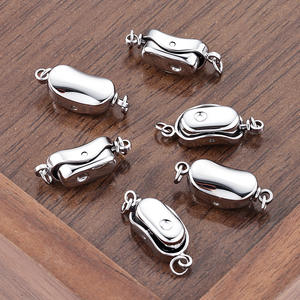 Fermoir à bascule Yuanbao en acier inoxydable poli, pour collier et bracelet en perles faits à la main, fermoir anti-décoloration, bijoux en or/rose - Product Image 1