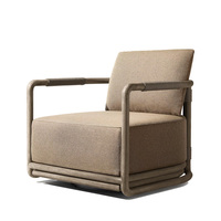 Fauteuils pivotants haut de gamme pour jardin, en teck résistant aux intempéries, avec design en corde tressée, pour l'extérieur