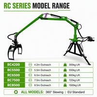 Grue forestière série RC4200 RC5500 RC6500 RC7300 RC8500, portée de 4,2 m à 8,5 m, rotateur hydraulique, grappin, chargeur de bois