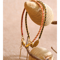 Bracelet en acier inoxydable plaqué or tendance JINYOU 6174, bracelet classique en polyester tissé rouge et noir