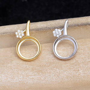 Accessoires de bricolage, pendentif en argent S925, pendentif en forme de pomme, 9,8-10 mm, support de pendentif Mabe, support vide pour bijoux fins, accessoires de bijoux en perles - Product Image 1