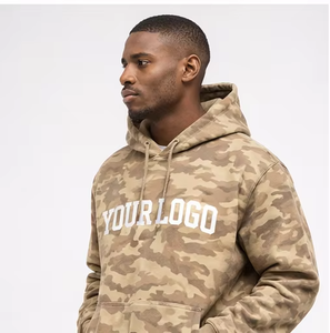 Sudadera con Capucha de Camuflaje con Logotipo Personalizado, Sudadera de Felpa de Algodón Grueso, Sudadera con Capucha para Hombre, Ropa Urbana - Product Image 5