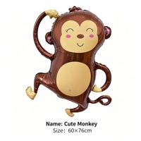 Nouveau ballon en aluminium en forme d'animal mignon, ballon de fête en forme de dessin animé pour l'anniversaire des enfants