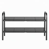 Étagère de rangement sous évier à double niveau, 8 panneaux extensibles, organisateur de placard de cuisine, étagère réglable, économiseur d'espace, métal noir