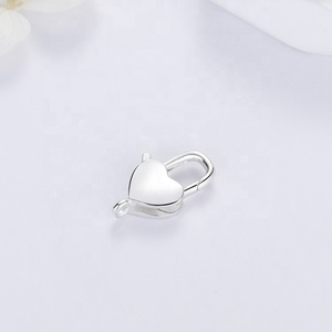 Biểu Tượng Tùy Chỉnh Làm Cho Thương Hiệu Riêng Đồng Bằng Hình Trái Tim Tôm Hùm <span class=keywords><strong>Clasp</strong></span> Cho Vòng Cổ Vòng Đeo Tay Sterling Bạc 925 Đồ Trang Sức Phát Hiện Thành phần - Product Image 2