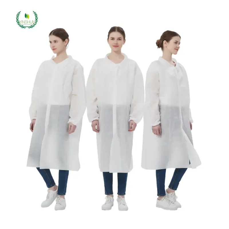 chinesischer lieferant weißes isolierungsbekleid arbeitskleidung uniform lab kontinuierlich heißschmelzendes klebeband beschichtung