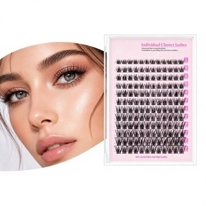 <span class=keywords><strong>Faux</strong></span> <span class=keywords><strong>cils</strong></span> en fibres synthétiques épaisses, semi-artisanaux, marque MOXIAOJIE, 12 rangées, en grappe simple, segmentés, pour greffe, origine Guangdong - Product Image 1