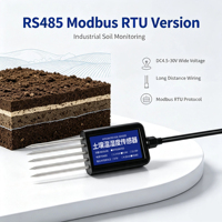 Sonde de sol 4-en-1 USB Type-C RS485 Modbus RTU Température Humidité EC pH IP68 pour application mobile et tests sur site