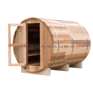 Steam Sauna Combo China Manufacture Outdoor Traditional Western Red Cedar Sauna Stove Dry Steam Sauna With Colorful Light