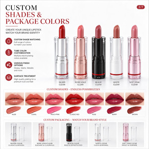 Lápiz Labial Mate de Marca Privada con Logotipo Personalizado, Vegano, Resistente al Agua, de Larga Duración, en Tubo Transparente, Venta al por Mayor de Maquillaje y Cosméticos - Product Image 3