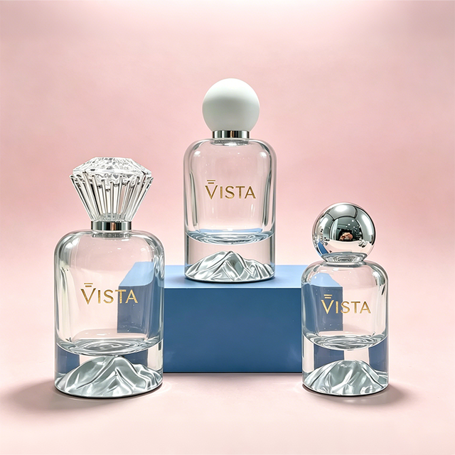 Luxury Glass Perfume Bottle with Aluminous Pump Sprayer Custom Logo Screen Printing Available in 50ml Crimp Neck Perfume Bottles