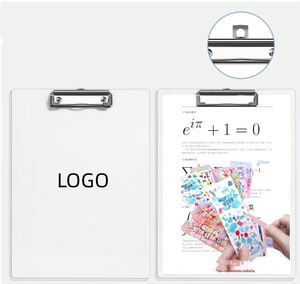 Porte-documents avec clip métallique discret, porte-documents de bureau en acrylique - Product Image 1