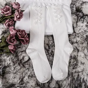 Schul socken Double Flower Lace Ruffle Girls Weiße Socken Weiche Baumwolle Mesh Dance Ballett Prinzessin Fancy Kids Socken