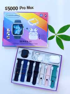 Reloj Inteligente S5000 ProMax 11 con <span class=keywords><strong>7</strong></span> Correas + Auriculares TWS <span class=keywords><strong>Hiwatch</strong></span> Pro, Llamadas Bluetooth, Monitor de Ritmo Cardíaco, Rastreador de Actividad Física y Deportiva - Product Image 5