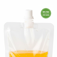Pochettes à bec verseur personnalisées imprimées, rechargeables, en plastique transparent, pour jus, boissons, aliments pour bébés, faible MOQ 10 pièces