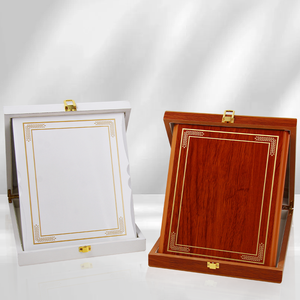 Plaque en bois de livraison rapide Plaque vierge Plaque de certificat en bois rectangulaire évidée sur le dos pour afficher le certificat - Product Image 2