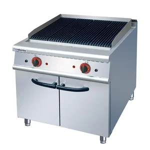Hot Sale Commercial Table Counter Top Vertical BBQ Electric Lava Rock Grill with Cabinet Kitchen Equipment Cooking Line