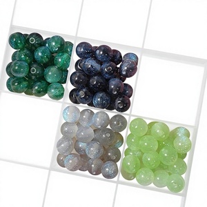 Starry Sky Mermaid Princess Fine Glitter <strong>Plastic</strong> Resin Through-Hole Loose <strong>Beads</strong> DIY Beading Handmade Necklace Bracelet Materials - Product Image 1