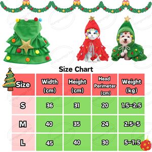 Costume de chat de fête de Noël tenue d'arbre de Noël drôle Cape de Noël pour animaux de compagnie avec pompon et étoile - Product Image 5