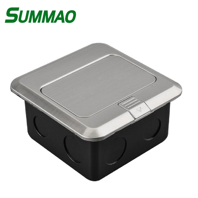 Silver Stainless Steel Waterproof Pop-Up Floor Ground Sockets Box Uk Us Eu Universal Socket Box