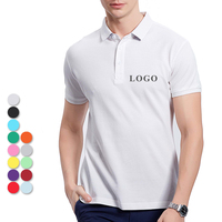 Polos personnalisés brodés en gros, polo à manches courtes en piqué mercerisé de golf 100% coton, t-shirts polo unis vierges pour hommes