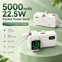 NOUVEAU Chargeur sans fil magnétique pour montre, ultra portable, batterie externe Li-Polymère personnalisée 5000mAh 22.5W, charge rapide Type-C Mini