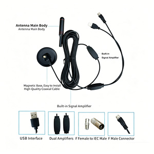 <span class=keywords><strong>Antenne</strong></span> TV numérique amplifiée à gain élevé 30dBi pour réception DVB-T2 DTMB en intérieur/voiture/camping-car - Product Image 4