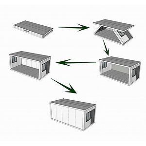 Casa Contenedor Plegable y Expandible, Diseño Moderno, Color Personalizado, Apartamento, Taller, Escuela, Prefabricada, Modular, Portátil, OEM, ODM - Product Image 3
