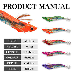 Señuelo de Pesca Luminoso de Madera de 13.4 cm, 38.5 g de Peso, 40 g, Cebo Artificial Duro para Pesca Marina con Jibión, Pulpo y Calamar - Product Image 3