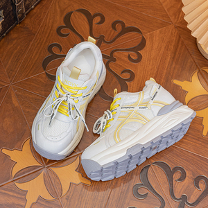 Women's Breathable Mesh <b>White</b> Sneakers 2026 Summer 10CM Platform Thick Sole Built in <b>Heel</b> Casual Sporty Low Top Sneakers - Product Image 6