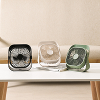 Ventilateur de table mini rechargeable, portable, pour bureau et maison, 3 vitesses, réglage de l'angle à 120 degrés