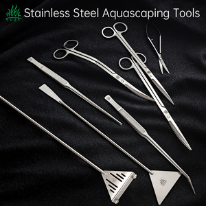 Herramienta de mantenimiento de <span class=keywords><strong>acuario</strong></span> de acero inoxidable, barra de extensión, cuchillo de algas raspadoras de 665mm en tres partes para herramienta de limpieza de peceras - Product Image 6