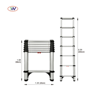 Échelle de toit de camping pliable de haute qualité, échelles multifonctionnelles en aluminium pliables avec tapis en caoutchouc antidérapant