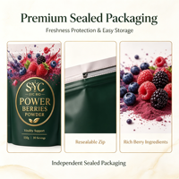 SYC BIO Power Berries Seeds Blend Pure Plant-Based Immune Support Smoothie Friendly Powder 150g 30 Servings Adult Custom